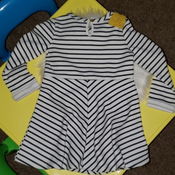 OSHKOSH | Navy Striped Yellow Bow Dress - Picture 2 of 7